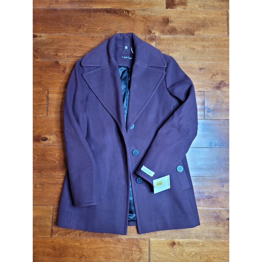 Calvin Klein Size 6 Plum Purple Coat Jacket New With Tags NWT